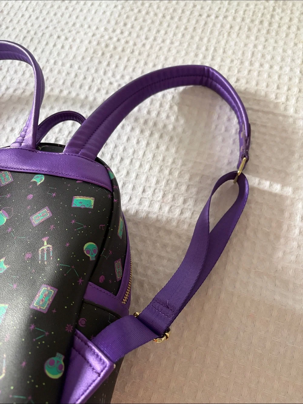 Disney Parks Loungefly Hocus-Pocus Mini Purple and Teal Space Print Backpack